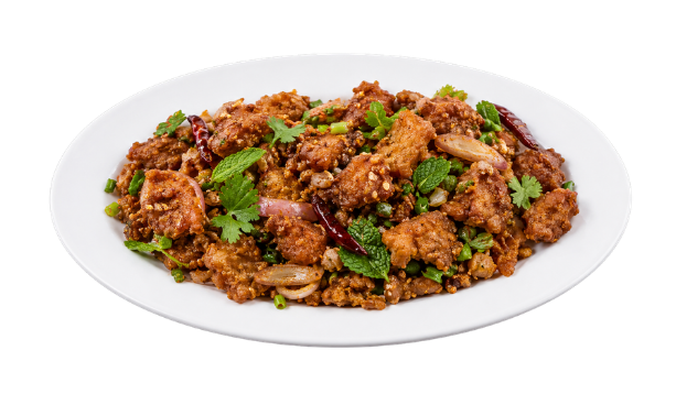 ลาบหมูทอด